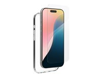 iFrogz Defence - Bagsidecover til mobiltelefon - klar - med Tempered Glass-skærmbeskytter - for Apple iPhone 16 Pro 300515348