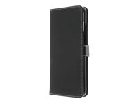 Insmat - Flipomslag til mobiltelefon - ægte læder, polykarbonat, bronze, karton+papir+aluminiumsfolie, bomuldssyninger - sort - for Honor X7A 650-3159