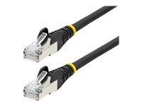 StarTech.com 10m CAT6a Ethernet Cable - Black - Low Smoke Zero Halogen (LSZH) - 10GbE 500MHz 100W PoE++ Snagless RJ-45 w/Strain Reliefs S/FTP Network Patch Cord - Patchkabel - RJ-45 (han) til RJ-45 (han) - 10 m - S/FTP - CAT 6a - IEEE 802.3bt - knastfri, strenget, formet, halogenfri - sort NLBK-10M-CAT6A-PATCH