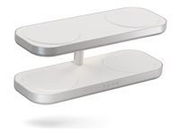 ZENS Quattro Charger Pro 4 - Trådløs opladningsstander + AC-strømadapter - 15 Watt - 4 output-stikforbindelser (magnetisk) - hvid ZEQC01W/00