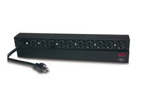 APC Basic Rack-Mount PDU - Strømfordelingsenhed (rackversion) - AC 120 V - 2.4 kW - input: NEMA 5-20 - output-stikforbindelser: 10 (NEMA 5-20) - 1U - 19" - 3.7 m ledning - sort - for P/N: SMTL1000RMI2UC, SMX1000C, SMX1500RM2UC, SMX1500RM2UCNC, SMX750C, SMX750CNC AP9563