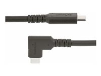StarTech.com 1.6ft (50cm) Rugged Right Angle USB-C Cable, USB 3.2 Gen 2 (10 Gbps), USB C to C Data Transfer Cable, 4K 60Hz DP Alt Mode, 100W Power Delivery - 90 Degree USB-C Cable (RUSB31CC50CMBR) - USB-kabel - 24 pin USB-C (han) lige til 24 pin USB-C (han) højrevinklet - USB 3.2 Gen 2 - 50 cm - robust, 4K60 Hz support - sort RUSB31CC50CMBR