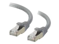 C2G Cat6a Booted Shielded (STP) Network Patch Cable - Patchkabel - RJ-45 (han) til RJ-45 (han) - 0.5 m - STP - CAT 6a - formet, knastfri, strenget - grå 89900
