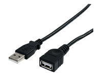 StarTech.com 6 ft Black USB 2.0 Extension Cable A to A - M/F - USB extension cable - USB (M) to USB (F) - USB 2.0 - 6 ft - black - USBEXTAA6BK - USB forlængerkabel - USB (han) til USB (hun) - USB 2.0 - 1.8 m - sort - for P/N: 35FCREADBK3, ICUSB2321F, ICUSB232V2, LTUB1MBK, MSDREADU2OTG, ST4200MINI2, UUSBOTG USBEXTAA6BK