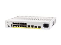 Cisco Catalyst 9200CX - Network Essentials - switch - kompakt - L3 - Administreret - 12 x 10/100/1000 (PoE+) + 2 x 1000Base-T + 2 x 10 Gigabit SFP+ (uplink) - monterbar på stativ - PoE+ (240 W) C9200CX-12P-2X2G-E