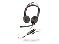 Poly Blackwire 5220 - Headset - på øret - kablet - USB-C, 3,5 mm jackstik - sort - Certified for Skype for Business, Cisco Jabber Certified, Avaya Certified, Certified for Microsoft Teams, Zoom Certified, UC-certificeret, Works With Chromebook Certified 8X231AA