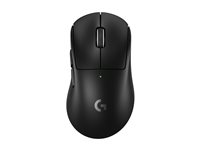 Logitech G PRO X SUPERLIGHT 2 DEX - Mus - ergonomisk - højrehåndet - optisk - 5 knapper - trådløs, kablet - 2.4 GHz, USB - sort 910-007357