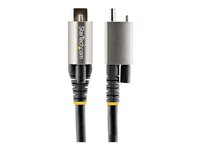 StarTech.com 20in 50cm Top Screw Locking USB C Cable 10Gbps, USB 3.1/3.2 Gen 2 Type-C Cable, 100W (5A) Power Delivery Charging, DP Alt Mode, Single Screw Lock, USB-C to C Cord - Thunderbolt 3 Compatible (USB31CCTLKV50CM) - USB-kabel - 24 pin USB-C (han) lige/låsende til 24 pin USB-C (han) lige - USB 3.2 Gen 2 / DisplayPort 1.4 /Thunderbolt 3 - 50 cm - 8K support - sort, grå USB31CCTLKV50CM