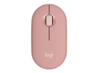 Logitech Pebble Mouse 2 M350s - Mus - optisk - 3 knapper - trådløs - Bluetooth 5.2 LE - tonal rose 910-007014