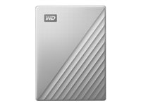 WD My Passport Ultra WDBC3C0020BSL - Harddisk - krypteret - 2 TB - ekstern (bærbar) - USB 3.0 (USB-C stikforbindelse) - 256-bit AES - sølv WDBC3C0020BSL-WESN