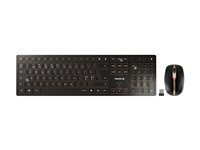 CHERRY DW 9100 SLIM - Sæt med mus og tastatur - trådløs - 2.4 GHz, Bluetooth 4.2 - Pan Nordic - sort/bronze JD-9100PN-2