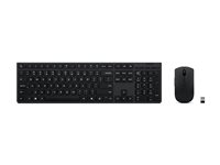 Lenovo Professional - Sæt med mus og tastatur - full size - trådløs - Bluetooth, 2.4 GHz - QWERTY - dansk - grå - brun kasse 4X31R64323