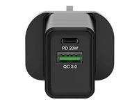 PORT Connect - Strømforsyningsadapter - 20 Watt - 3 A - QC 3.0 - 2 output-stikforbindelser (USB, 24 pin USB-C) - United Kingdom 900069-UK