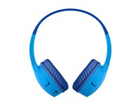 Belkin SoundForm Mini - Hovedtelefoner med mik. - på øret - Bluetooth - trådløs, kablet - 3,5 mm jackstik - blå AUD002BTBLV3
