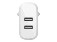 Belkin BoostCharge - Strømforsyningsadapter - 24 Watt - 2 output-stikforbindelser (USB) - hvid WCE001VF1MWH
