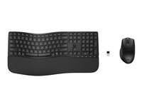 HP 685 - Sæt med mus og tastatur - dual mode, 3-zone layout, multi-enhed, 23 programmerbare taster, OS Auto-Detection, lavprofil tastetryk - full size - trådløs - 2.4 GHz, Bluetooth - Pan Nordic - sort - Smart Buy 8T6L7UT#UUW
