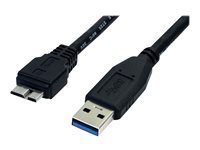StarTech.com 0.5m (1.5ft) Black SuperSpeed USB 3.0 Cable A to Micro B - USB 3.0 Micro B Cable - 1x USB 3 A (M), 1x USB 3 Micro B (M) 50cm (USB3AUB50CMB) - USB-kabel - Micro-USB Type B (han) til USB Type A (han) - USB 3.0 - 50 cm - formet - sort - for P/N: DKT30CVAGPD, S251BMU313, S251BMU3FP, S251BPU313, S252BU313R, SLSODDU33B, SMS1BMU313 USB3AUB50CMB