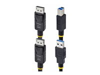 StarTech.com 6ft (1.8m) DisplayPort and USB 5Gbps KVM Cable - Kabel til tastatur / video / mus (KVM) - DisplayPort, USB Type A (han) til DisplayPort, USB Type B (han) - 1.8 m - 4K60 Hz support, HDR10 support - sort DU1226-KVM-CABLE