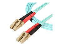 StarTech.com Aqua OM4 Duplex Multimode Fiber - 16 ft / 5m - 100 Gb - 50/125 - OM4 Fiber - LC to LC Fiber Patch Cable (450FBLCLC5) - Netværkskabel - LC multimodus (han) til LC multimodus (han) - 5 m. - fiberoptik - duplex - 50 / 125 my - OM4 - akvamarin 450FBLCLC5