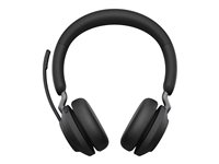 Jabra Evolve2 65 UC Stereo - Headset - på øret - Bluetooth - trådløs - USB-A - støjisolerende - sort - med opladningsstander 26599-989-989