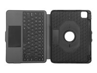 Targus Versavu - Tastatur og folio-kasse - med trackpad - bagbelyst - trådløs - Bluetooth 5.0 - QWERTZ - tysk - sort THZ967DE