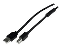 StarTech.com 20m / 65 ft Active USB 2.0 A to B Cable - Long 20 m USB Cable - 20m USB Printer Cable - 1x USB A (M), 1x USB B (M) - Black (USB2HAB65AC) - USB-kabel - USB Type B (han) til USB (han) - USB 2.0 - 20 m - sort - for P/N: ICUSB232D USB2HAB65AC