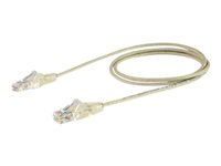 StarTech.com 1m Slim LSZH CAT6 Ethernet Cable, 10 Gigabit Snagless RJ45 100W PoE Patch Cord, CAT 6 10GbE UTP Network Cable w/Strain Relief, Grey, Fluke Tested/ETL, Low Smoke Zero Halogen - Category 6 - 28AWG (N6PAT100CMGRS) - Patchkabel - RJ-45 (han) til RJ-45 (han) - 1 m - CAT 6 - knastfri - grå N6PAT100CMGRS