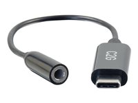 C2G USB C to 3.5mm Audio Adapter - USB C to AUX Cable - USB C to Headphone Jack - USB-C til hovedtelefon jackstikadapter - 24 pin USB-C han til mini-phone stereo 3.5 mm hun - 15.2 cm 54426