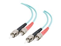 C2G ST-ST 10Gb 50/125 OM3 Duplex Multimode PVC Fiber Optic Cable (LSZH) - Netværkskabel - ST multimodus (han) til ST multimodus (han) - 1 m - 1 m. - fiberoptik - duplex - 50 / 125 my - OM3 - halogenfri - akvamarin 85504