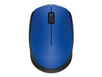 Logitech M171 - Mus - højre- og venstrehåndet - trådløs - 2.4 GHz - trådløs modtager (USB) - sort, blå 910-004640
