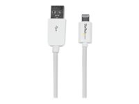 StarTech.com 3m (10ft) Long White Apple® 8-pin Lightning Connector to USB Cable for iPhone / iPod / iPad - Charge and Sync Cable (USBLT3MW) - Lightning-kabel - Lightning han til USB han - 3 m - hvid - for P/N: KITBXAVHDPEU, KITBXAVHDPNA, KITBXAVHDPUK, KITBXDOCKPEU, KITBXDOCKPUK, KITBZDOCK USBLT3MW