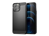 Insmat C&S Style - Bagsidecover til mobiltelefon - termoplastisk polyuretan (TPU) - karbonfiber, børstet stål - for Apple iPhone 14 Pro 650-1113