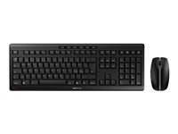 CHERRY STREAM DESKTOP RECHARGE - Sæt med mus og tastatur - trådløs - 2.4 GHz - Pan Nordic - tastkontakt: CHERRY SX - sort JD-8560PN-2