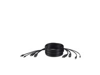 Belkin Secure KVM Combo Cable - Tastatur- / mus- / video- / lydkabel - TAA-kompatibel - USB, ministik, DisplayPort (han) til mini-phone stereo 3.5 mm, USB Type B, DisplayPort (han) - 3.04 m - sort F1D9020B10T