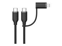 mophie charge stream - USB-kabel - 24 pin USB-C (han) til 24 pin USB-C (han) - 1 m - USB Power Delivery (60W) - hvid 409916778