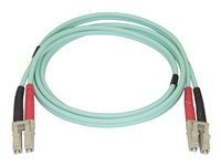 StarTech.com Aqua OM4 Duplex Multimode Fiber - 1m / 3 ft - 100 Gb - 50/125 - OM4 Fiber - LC to LC Fiber Patch Cable (450FBLCLC1) - Netværkskabel - LC multimodus (han) til LC multimodus (han) - 1 m - 1 m. - fiberoptik - duplex - 50 / 125 my - OM4 - akvamarin 450FBLCLC1