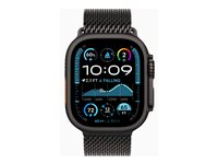 Apple Watch Ultra 2 - 49 mm - sort titanium - smart ur med milanesisk løkke - båndstørrelse: L - 64 GB - LTE, Wi-Fi 4, UWB, Bluetooth - 4G - 61.8 g MX5V3DH/A