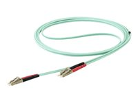 StarTech.com 10 m OM4 LC to LC Multimode Duplex Fiber Optic Patch Cable- Aqua - 50/125 - Fiber Optic Cable - 40/100Gb - LSZH (450FBLCLC10) - Patchkabel - LC multimodus (han) til LC multimodus (han) - 10 m - 10 m. - fiberoptik - duplex - 50 / 125 my - OM4 - akvamarin 450FBLCLC10