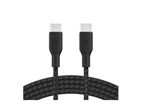 Belkin BoostCharge - USB-kabel - 24 pin USB-C (han) til 24 pin USB-C (han) - 2 m - sort - for Apple 10.9-inch iPad Air; Google Pixel 4a, 5, 6; Samsung Galaxy Note20, S21, S21 5G, S22 CAB014BT2MBK