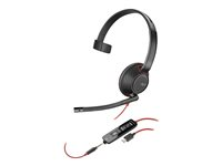 Poly Blackwire C5210 - Blackwire 5200 series - headset - på øret - kablet - USB-C, 3,5 mm jackstik - sort - Certified for Microsoft Teams, Certified for Skype for Business, Cisco Jabber Certified, Avaya Certified 805H4A6