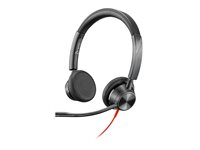 Poly Blackwire 3325 - Blackwire 3300 series - headset - på øret - kablet - 3,5 mm jackstik - sort 85R08AA