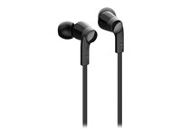 Belkin ROCKSTAR - Øreproptelefoner med mik. - i øret - kablet - USB-C - støjisolerende - sort G3H0002BTBLK