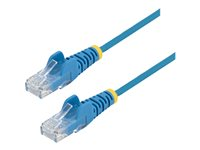 StarTech.com 2.5m Slim LSZH CAT6 Ethernet Cable, 10 Gigabit Snagless RJ45 100W PoE Patch Cord, CAT 6 10GbE UTP Network Cable w/Strain Relief, Blue, Fluke Tested/ETL, Low Smoke Zero Halogen - Category 6 - 28AWG (N6PAT250CMBLS) - Patchkabel - RJ-45 (han) til RJ-45 (han) - 2.5 m - CAT 6 - knastfri - blå N6PAT250CMBLS