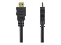 StarTech.com 1.5m High Speed HDMI Cable - Ultra HD 4k x 2k HDMI Cable - HDMI to HDMI M/M - 5 ft HDMI 1.4 Cable - Audio/Video Gold-Plated (HDMM150CM) - HDMI-kabel - HDMI han til HDMI han - 1.5 m - dobbelt afskærmet - sort - for P/N: MSTCDP122HD HDMM150CM