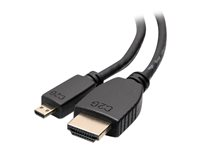 C2G 6ft HDMI to Micro HDMI Cable with Ethernet - High Speed HDMI Cable - HDMI-kabel med Ethernet - 19 pin micro HDMI Type D han til HDMI han - 1.83 m - afskærmet - sort 50615