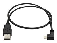 StarTech.com Left Angle Micro USB Cable - 1 ft / 0.5m - 90 degree - USB Cord - USB Charger Cable - USB to Micro USB Cable (USBAUB50CMLA) - USB-kabel - Micro-USB Type B (han) venstrevinklet til USB (han) - USB 2.0 - 50 cm - sort - for P/N: USB2PCARBK, USB2PCARBKS, USBEXTAA10BK, USBEXTAA6BK, USBLT2PCARW, USBUB2PCARB USBAUB50CMLA