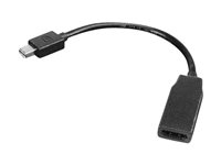 Lenovo - Display kabel - Mini DisplayPort (han) til HDMI (hun) - 20 cm - for ThinkCentre M75t Gen 2; ThinkPad P51; ThinkStation P330 Gen 2; P34X; P350; P520; P620 0B47089