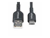 StarTech.com 2m (6.6ft) USB-A to USB-C Charging Cable, Charger Cord, M/M - USB-kabel - USB (han) til 24 pin USB-C (han) - USB 2.0 - 3 A - 2 m - opladning og synkronisering, halogenfri, passivt, USB Fast Charge (15W) - sort USB2AC2MNC