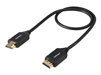 StarTech.com StarTech.com Premium Certified High Speed HDMI 2.0 Cable with Ethernet - 1.5ft 0.5m - HDR 4K 60Hz - 20 inch Short HDMI Male to Male Cord (HDMM50CMP) - HDMI-kabel med Ethernet - HDMI han til HDMI han - 50 cm - sort - for P/N: KITBXDOCKPEU, KITBXDOCKPNA, KITBXDOCKPUK, KITBZDOCK, USBC-HDMI-CDP2HD4K60 HDMM50CMP