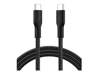 Belkin BoostCharge - USB-kabel - 24 pin USB-C (han) til 24 pin USB-C (han) - 2 m - flettet kabel, USB Power Delivery (240 W) - sort CAB025HQ2MBK